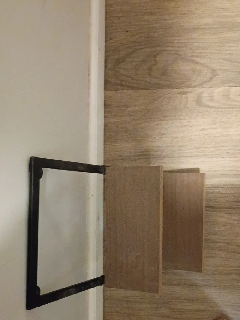 Wall-Mount Two-Tier Shelf in Brown and Black